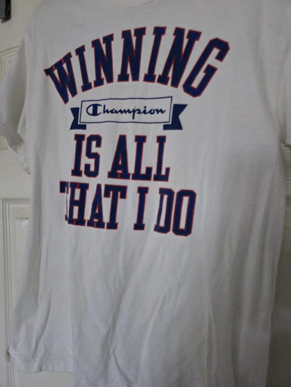 Champion "Winning Is All That I Do" T-Shirt Mens Short Sleeve Shirt Size Medium